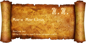 Marx Martina névjegykártya